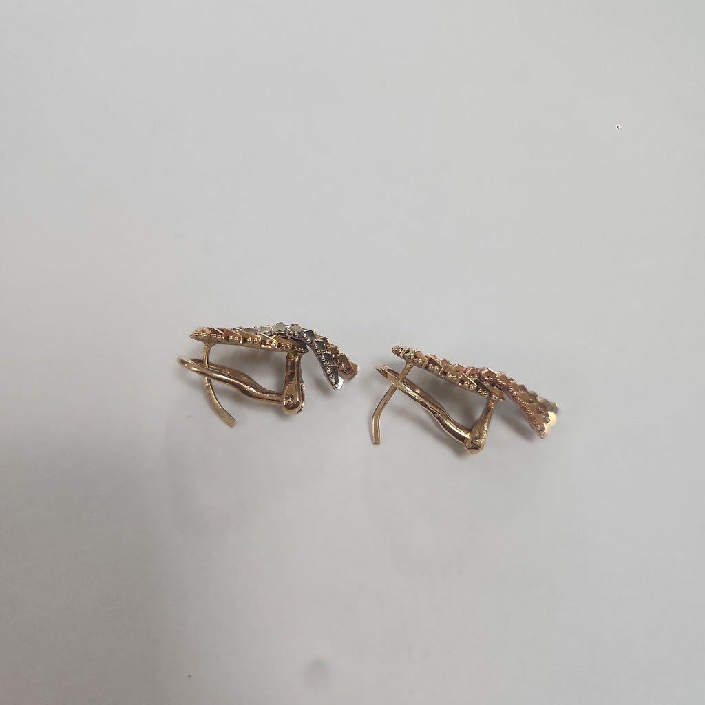 ARETES PAR ORO COMBINADO 14 K 9 GRMS (SEMINUEVO)