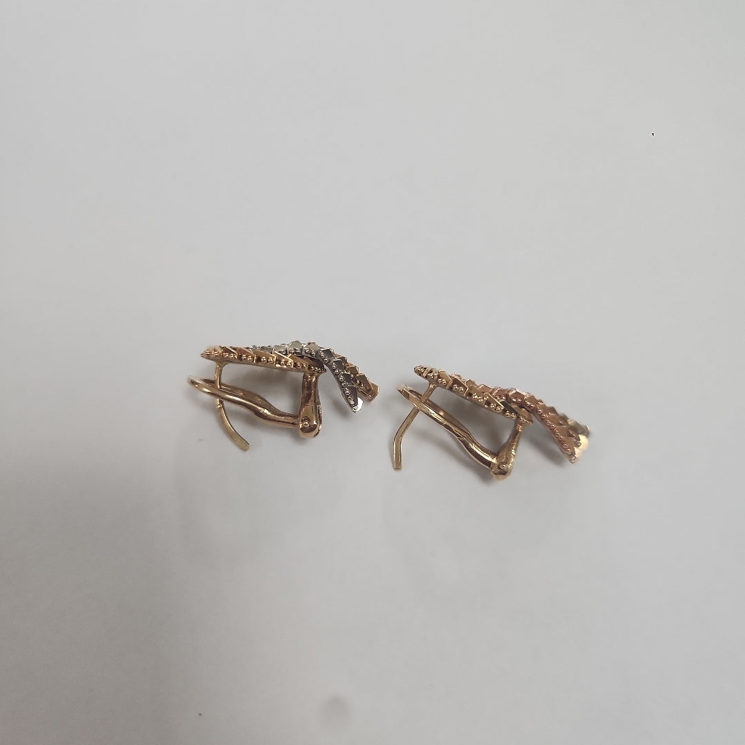 ARETES PAR ORO COMBINADO 14 K 9 GRMS (SEMINUEVO)