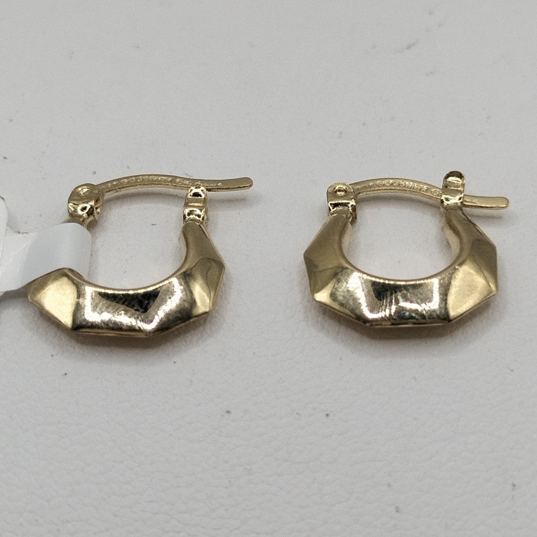 ARETES TEJIDO ARRACADA FACETADA 14K 1.3 GR (NUEVO)