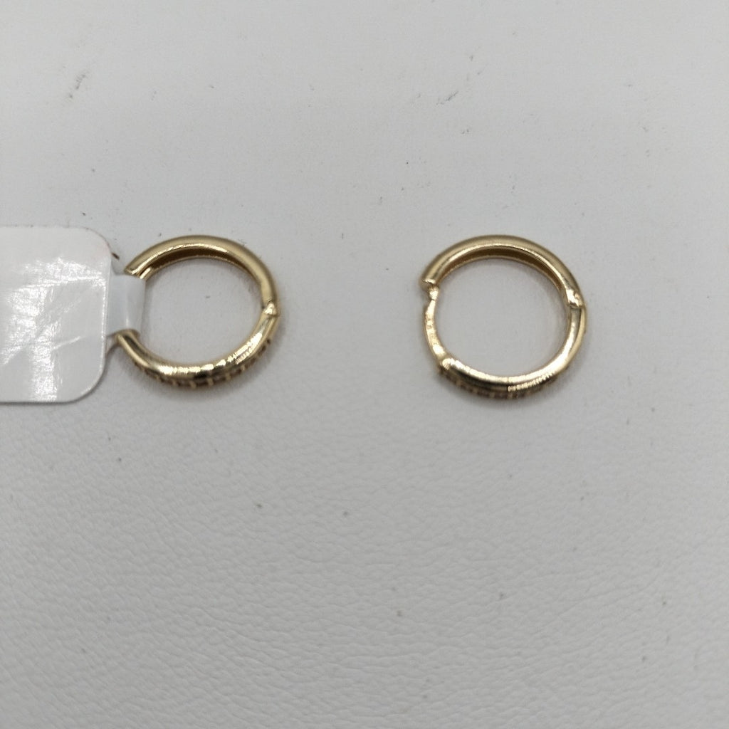 ARETES HUGGIES C CIRCONIA 14K 1.6 GR (NUEVO)