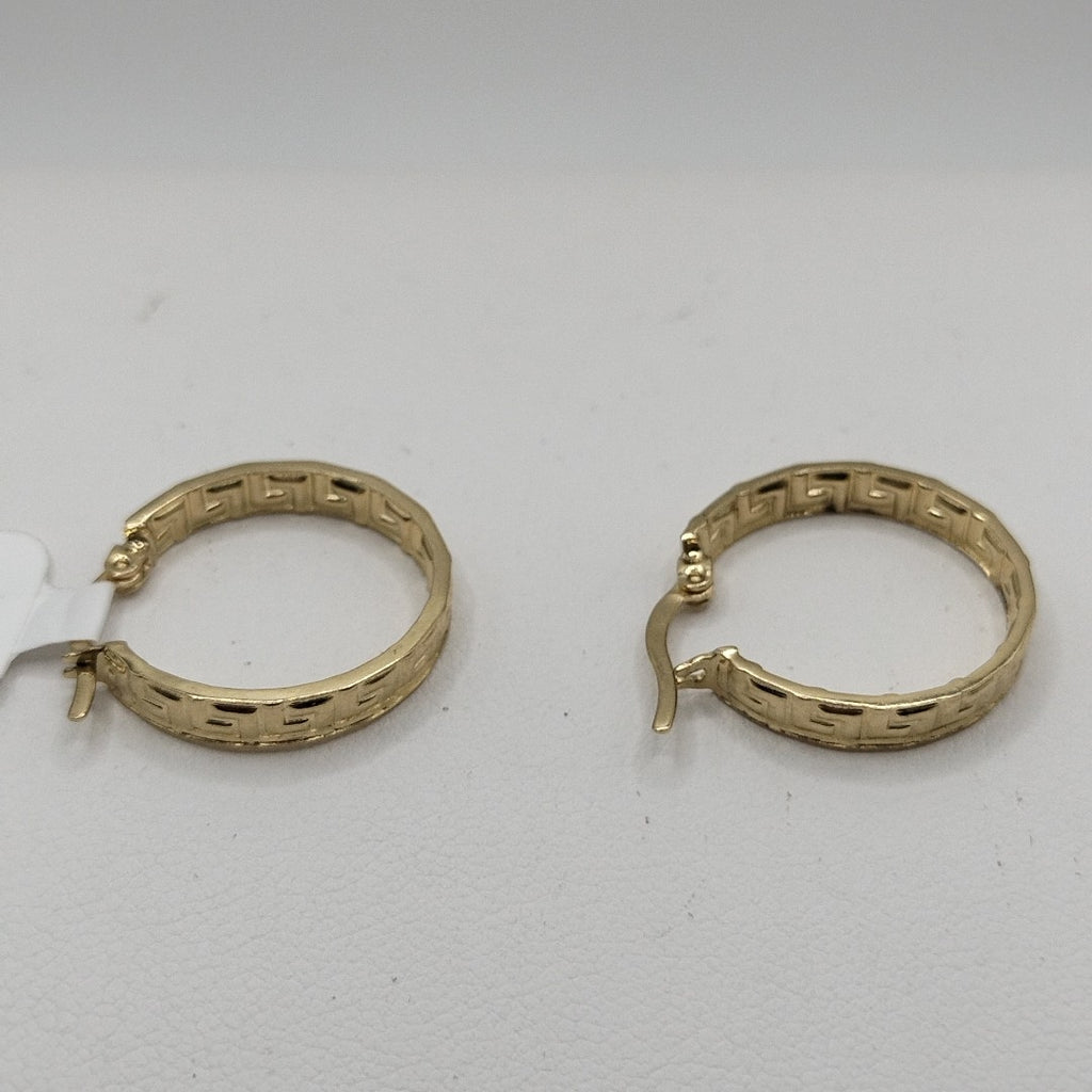 ARETES ARRACADA CON GRECAS 14K 2 GR (NUEVO)