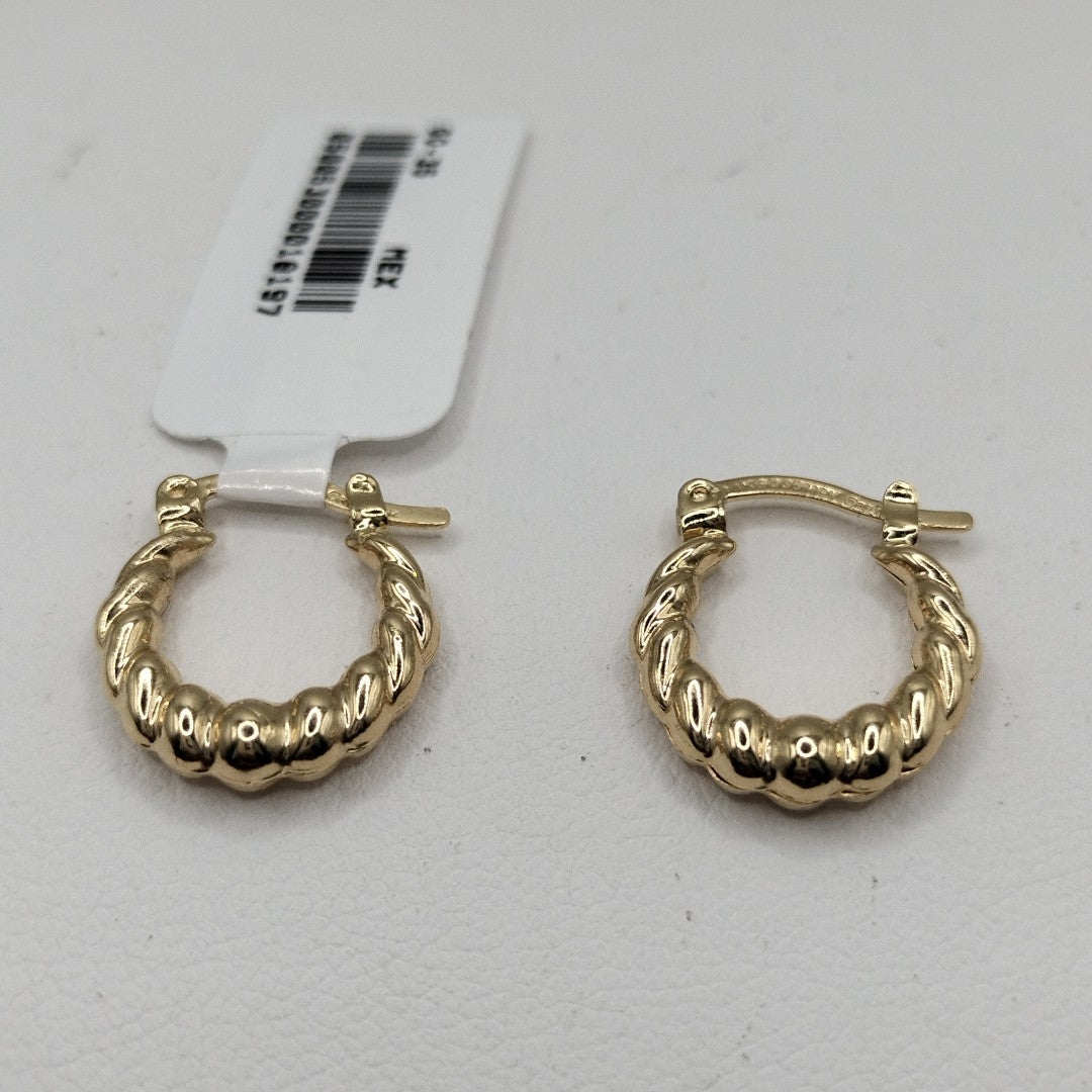 ARETES ARRACADAS TZL HUECAS 14K 1.5 GR (NUEVO)