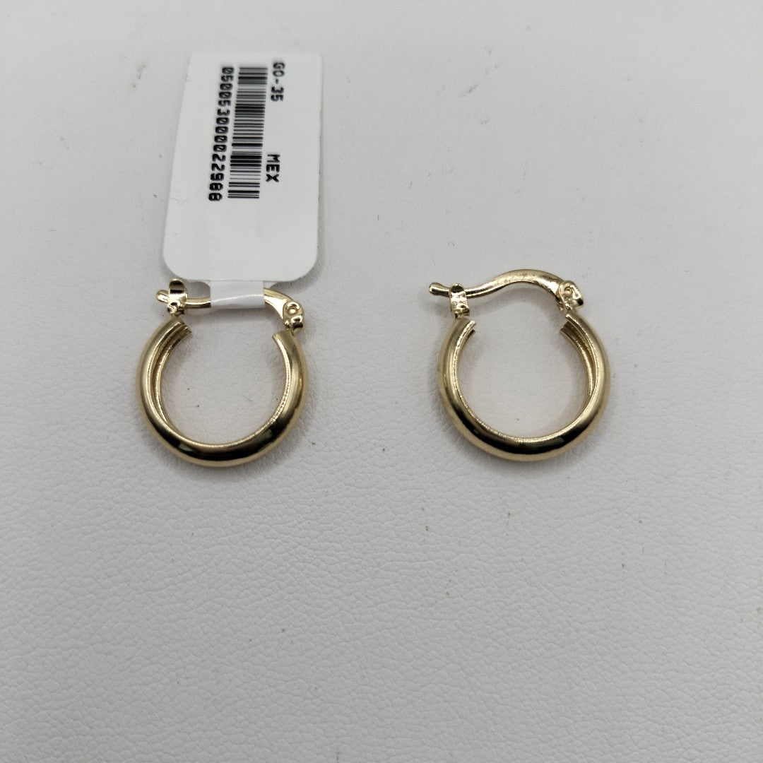 ARETES TEJIDO ARRACADAS LISAS 14K 2.1 GR (NUEVO)