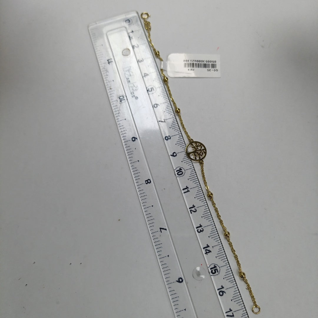 PULSERA TEJIDO ESPECIAL ARBOL 14K 18 CM 1.7 GR (NUEVO)