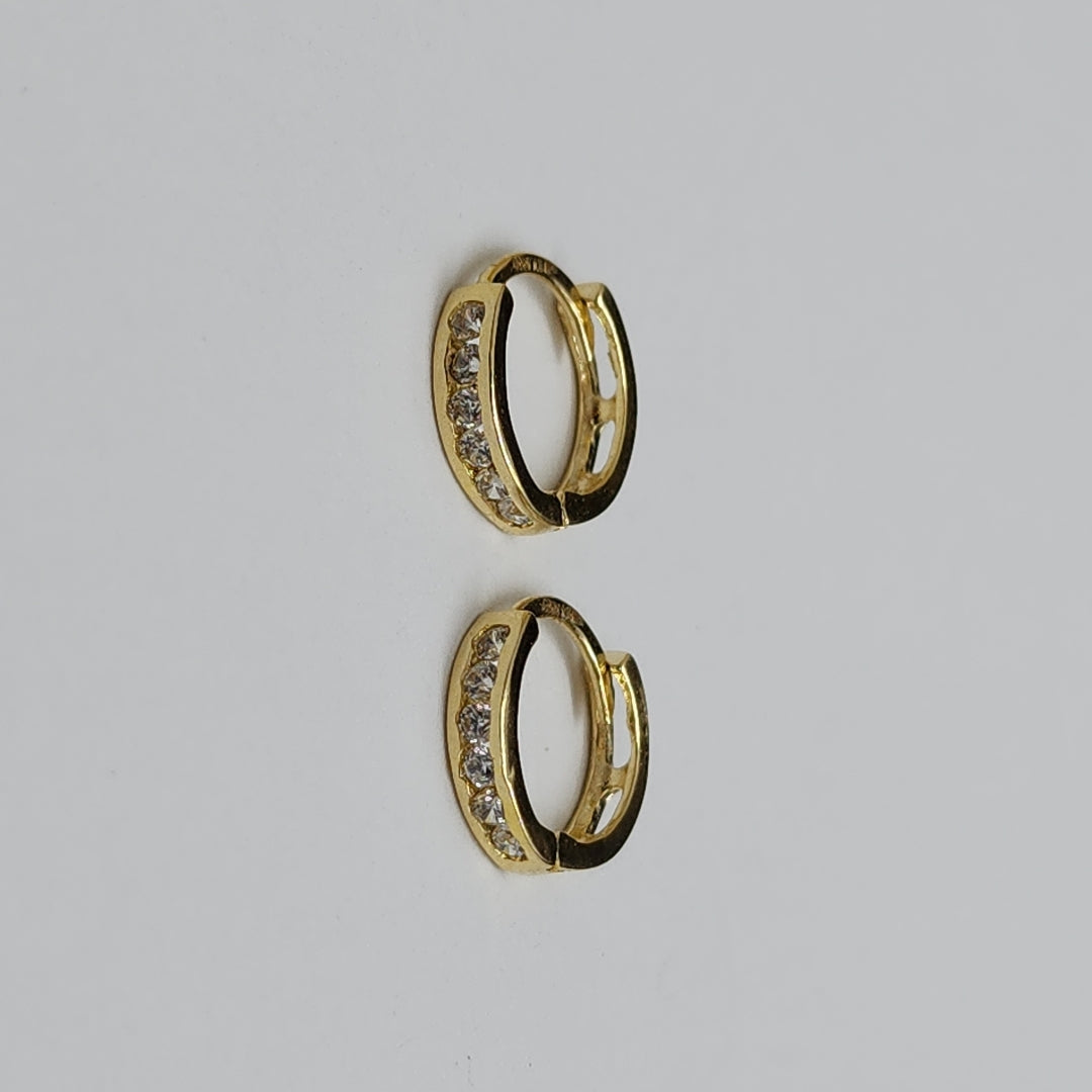 ARETES HUGGIES C CIRCONIA 14K 1.2 GR (NUEVO)