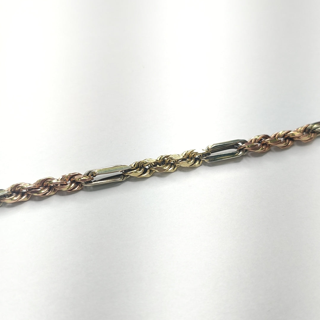 PULSERA ORO COMBINADO 14 K 8.6 GRMS (SEMINUEVO)