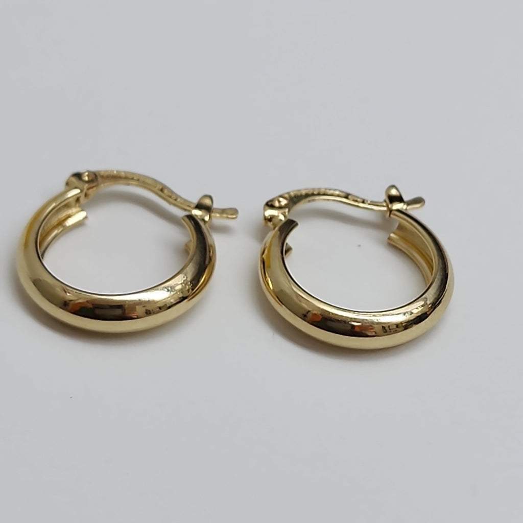 ARETES TEJIDO ARRACADAS LISAS 14K 2.1 GR (NUEVO)