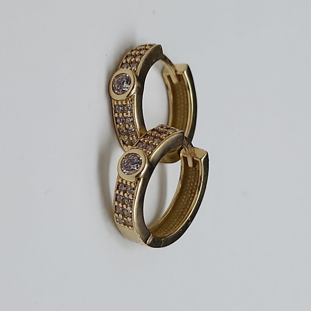 ARETES ARRACADAS C CIRCONIAS 10K 2.6 GR (NUEVO)