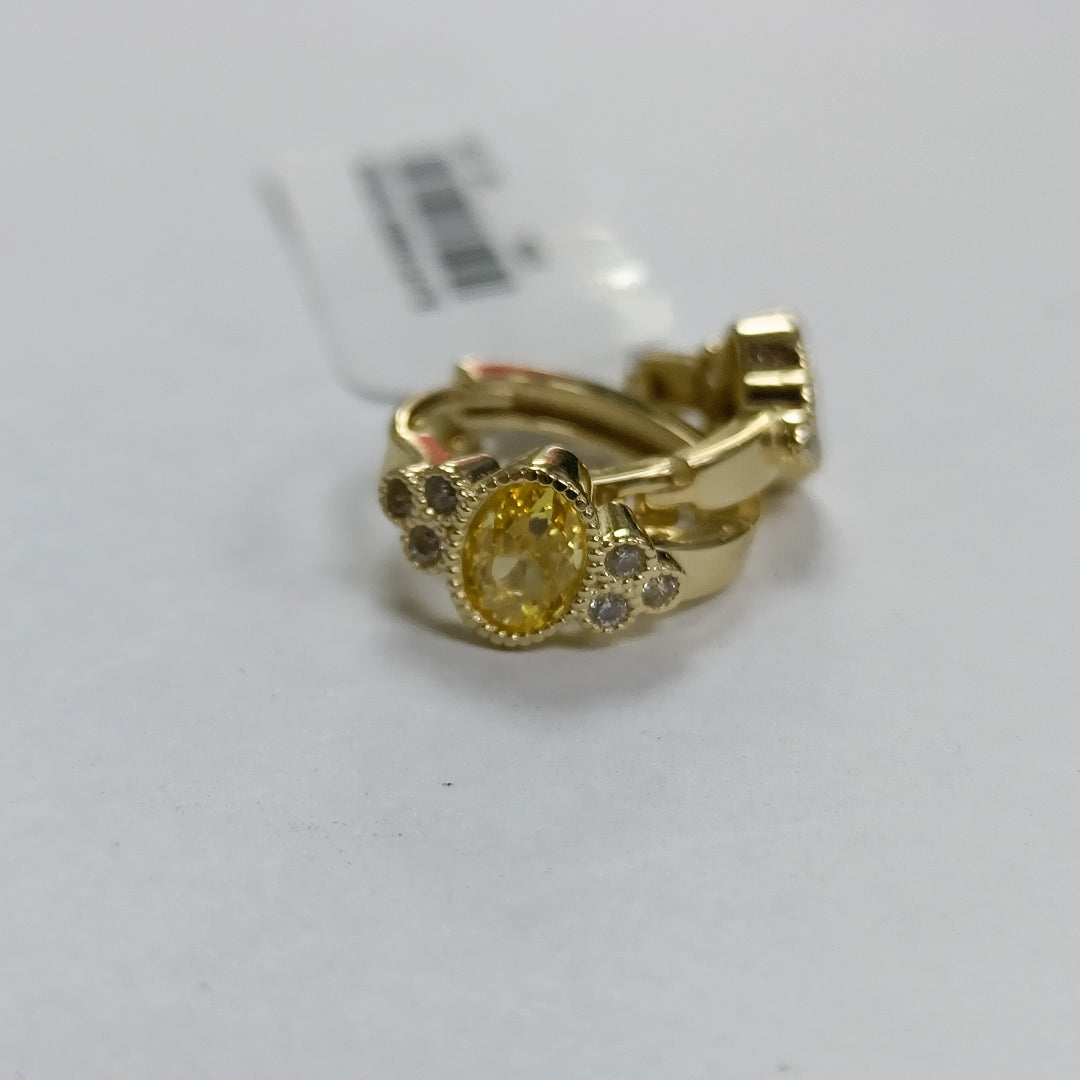 ARETES ARRACADAS CON CIRCONIAS Y PDRAS COL 14K 3.3 GR (NUEVO)