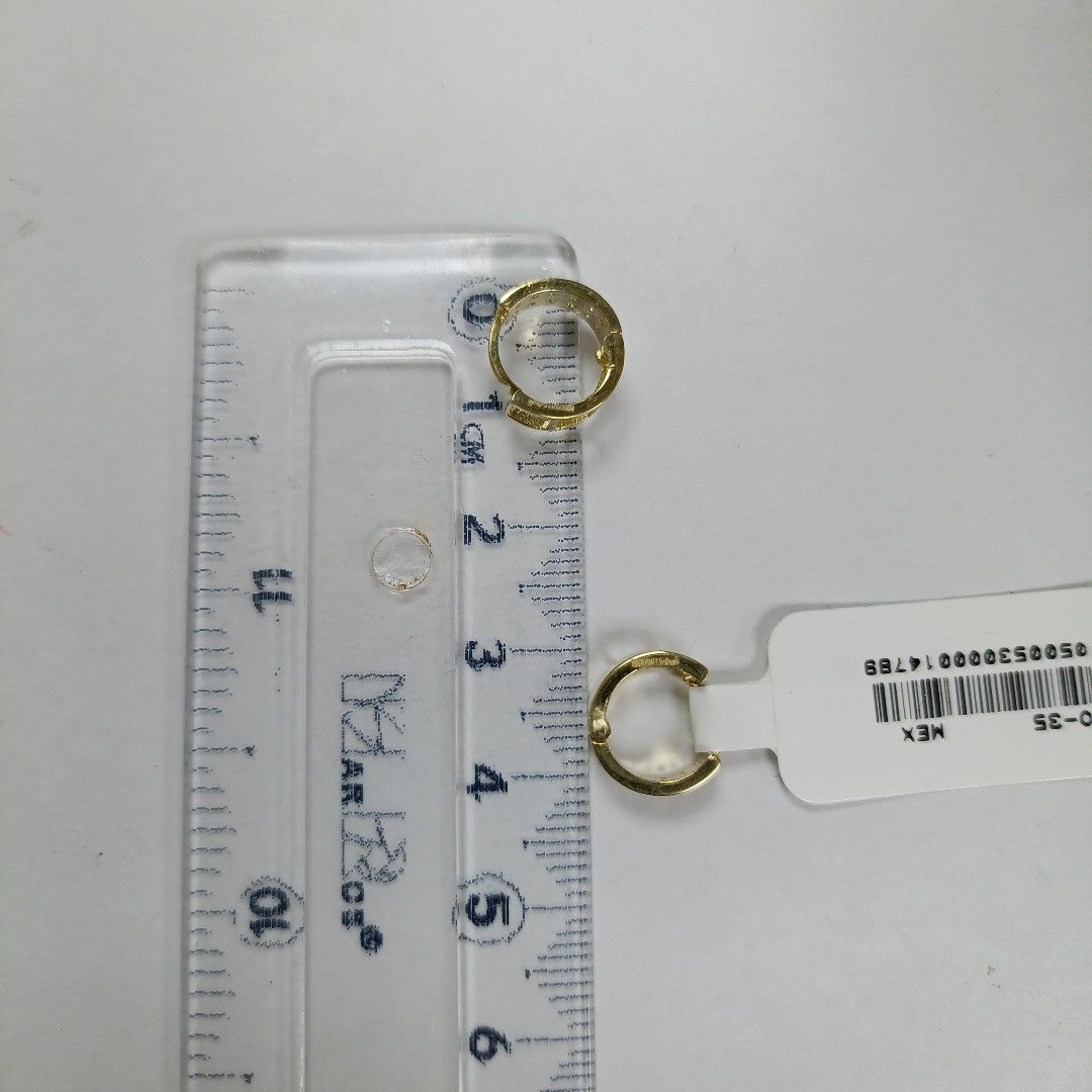ARETES HUGGIES C CIRCONIAS 14K 1.7 GR (NUEVO)
