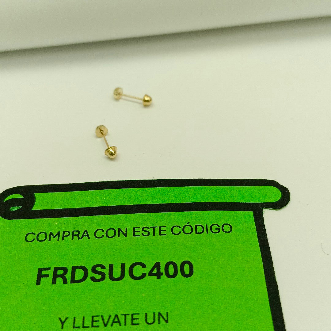 BROQUELES BROQUEL FIG HONGO 14K 0.17 GR (NUEVO)