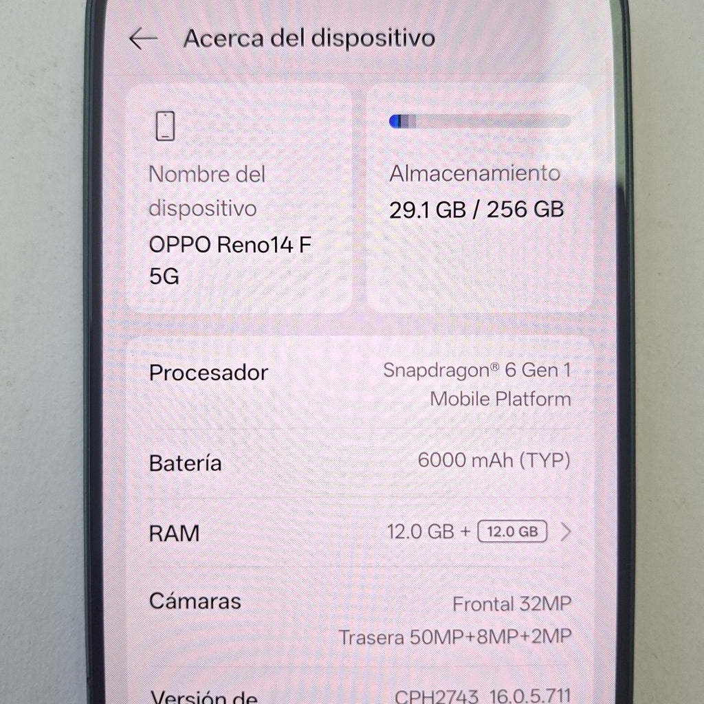 CELULAR OPPO RENO 14F CPH2743 (2025) 256 GB 12 GB RAM (SEMINUEVO)