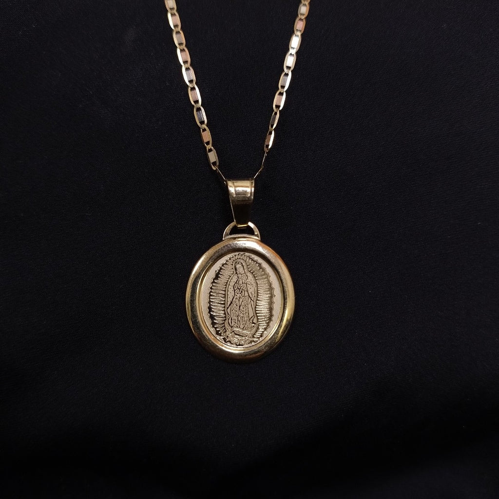 CADENA, MEDALLA RELIGIOSA ORO 14 K 2.5 GRMS (SEMINUEVO)