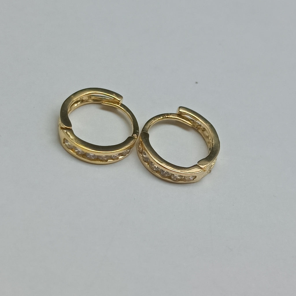 ARETES HUGGIES C CIRCONIA 14K 1.2 GR (NUEVO)