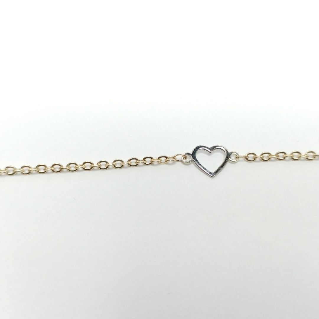 PULSERA ESPECIAL CON CORAZONES 10K 18 CM 1.2 GR (NUEVO)