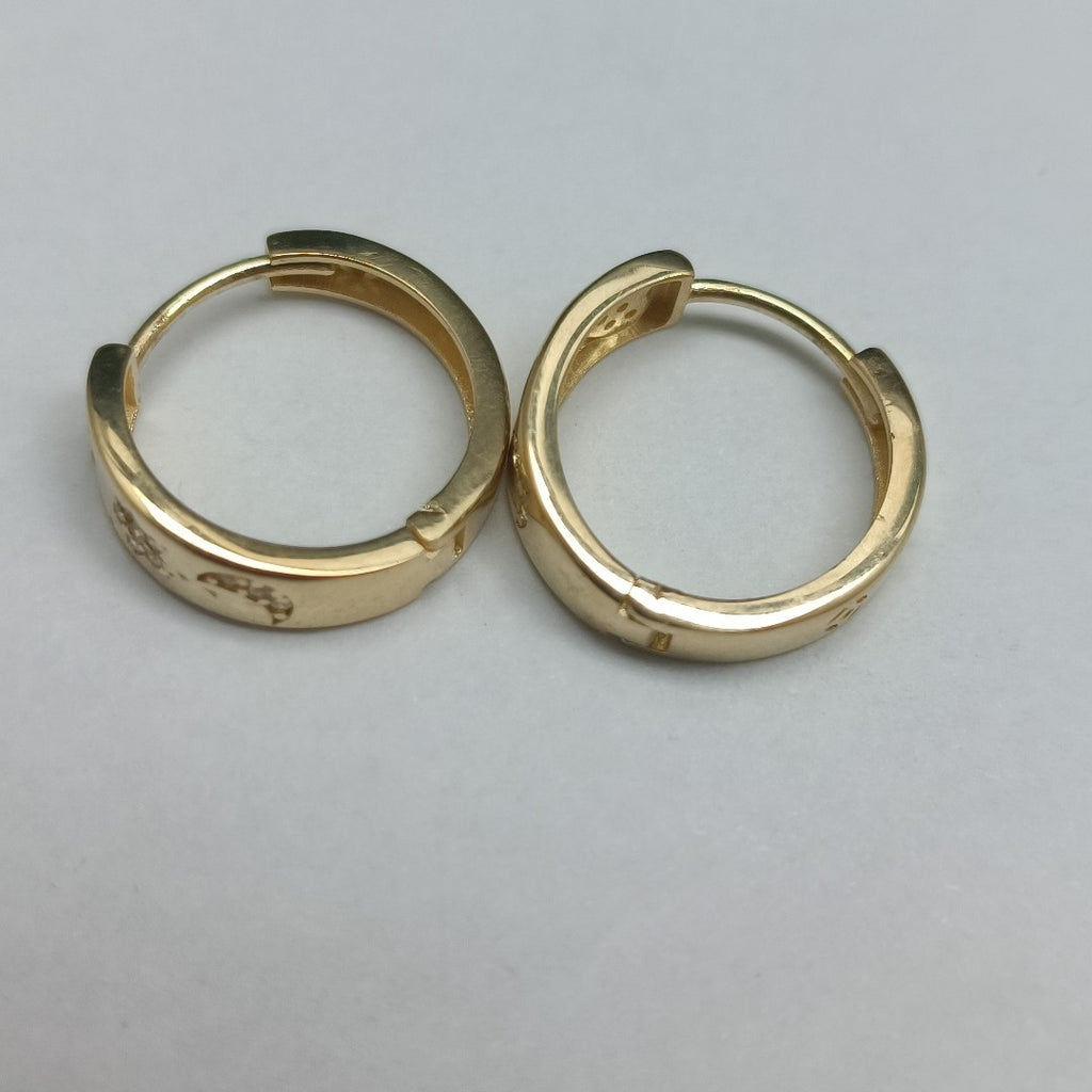 ARETES TEJIDO HUGGIES CON CIRCONIAS 14K 2.9 GR (NUEVO)