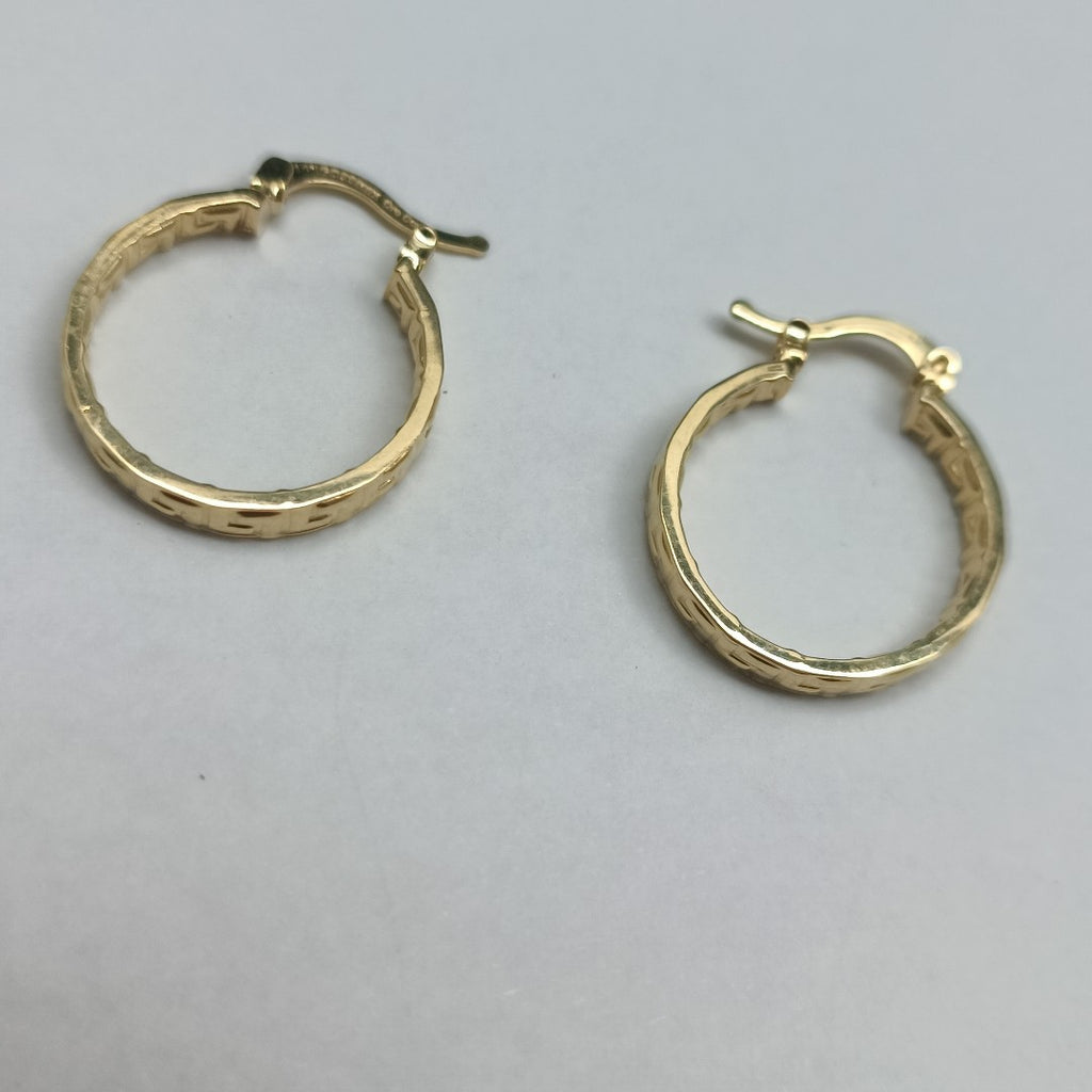 ARETES TEJIDO ARRACADAS TIPO GRECAS 14K 2.1 GR (NUEVO)