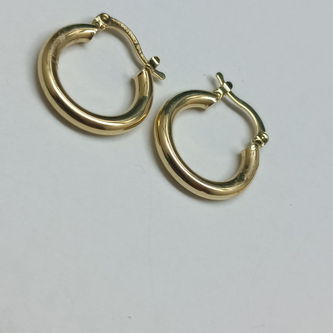 ARETES TEJIDO ARRACADAS LISAS 14K 1.7 GR (NUEVO)