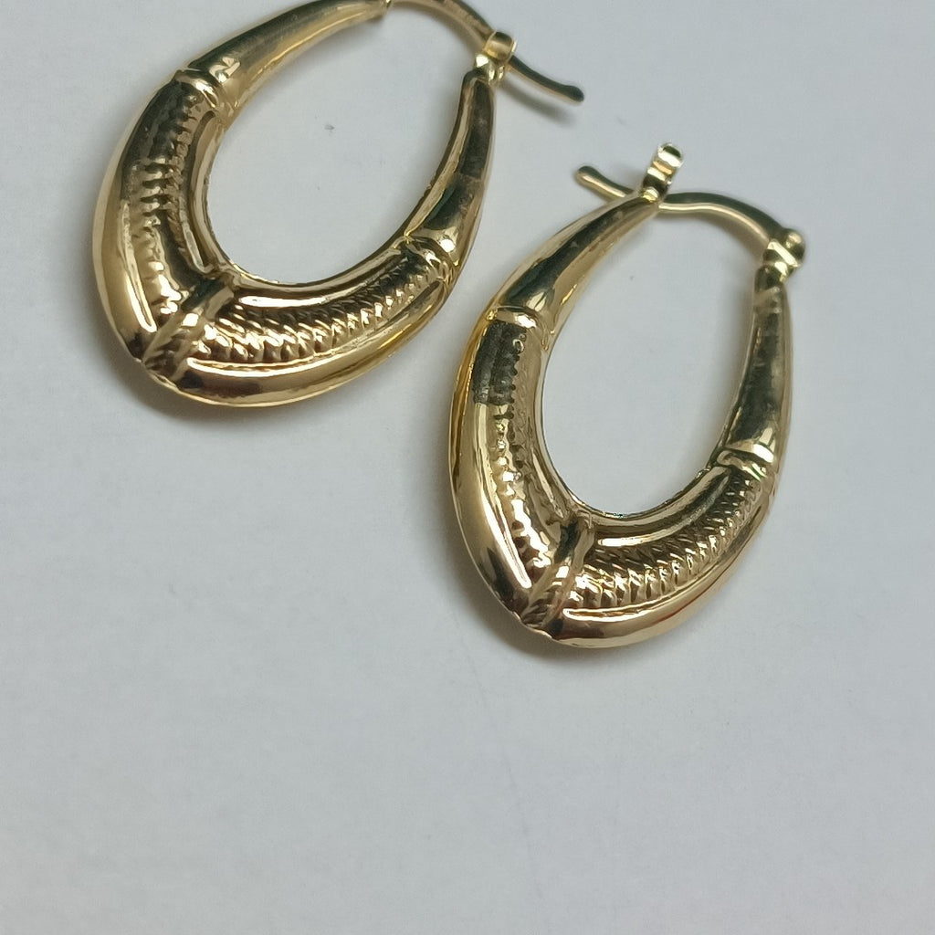 ARETES ARRACADAS ESTRIADAS 14K 2.5 GR (NUEVO)