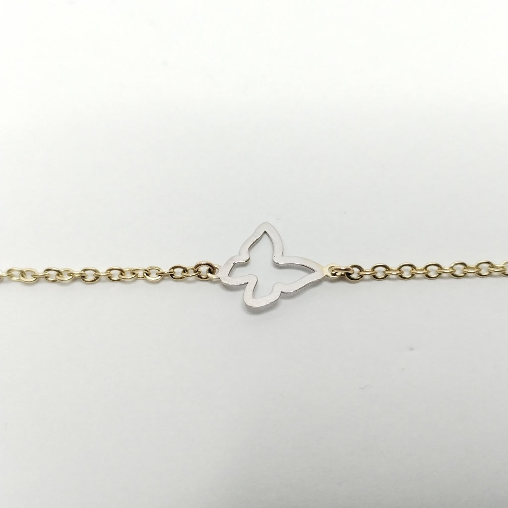 PULSERA ESPECIAL C MARIPOSAS 14K 18 CM 1.7 GR (NUEVO)
