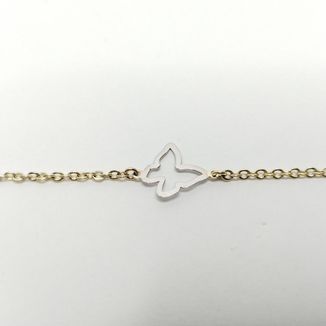 PULSERA ESPECIAL C MARIPOSAS 14K 18 CM 1.7 GR (NUEVO)