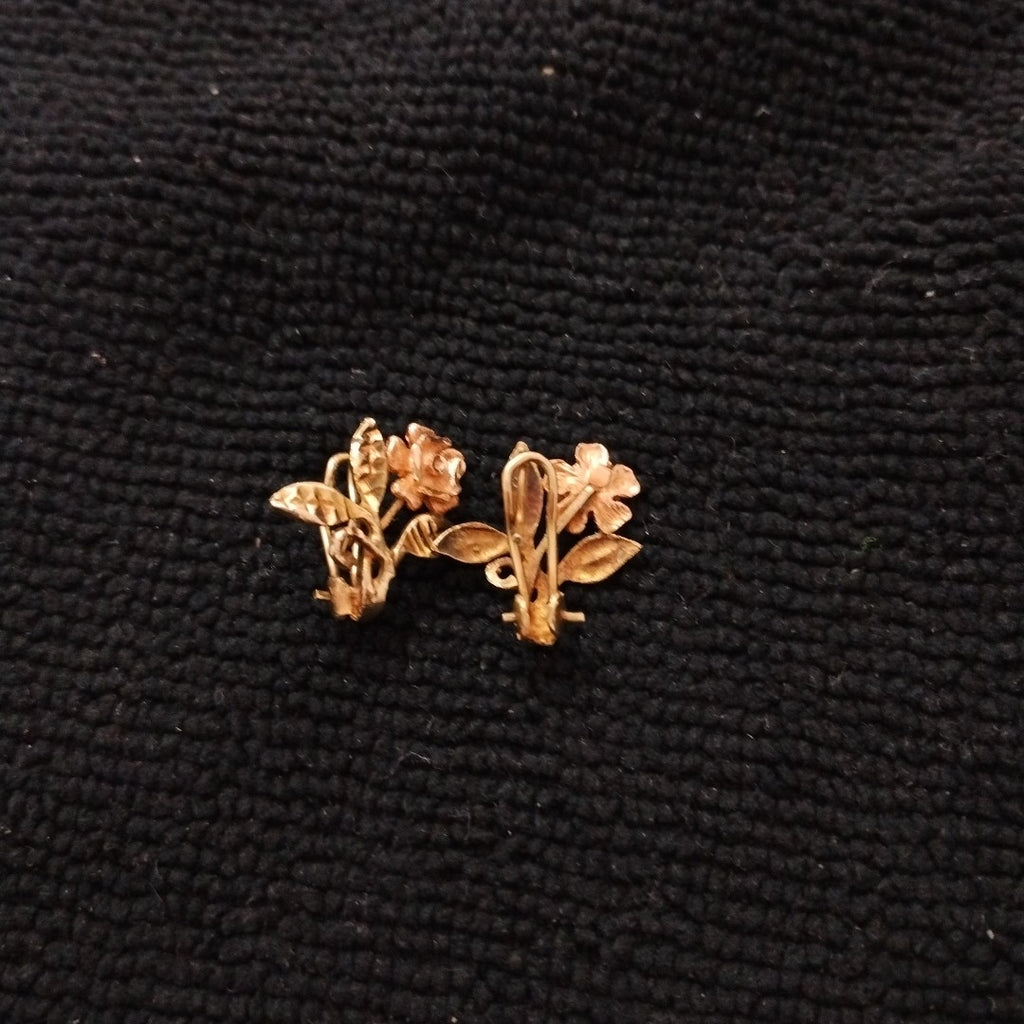 ARETES PAR ORO COMBINADO 10 K 2,80 GRMS (SEMINUEVO)