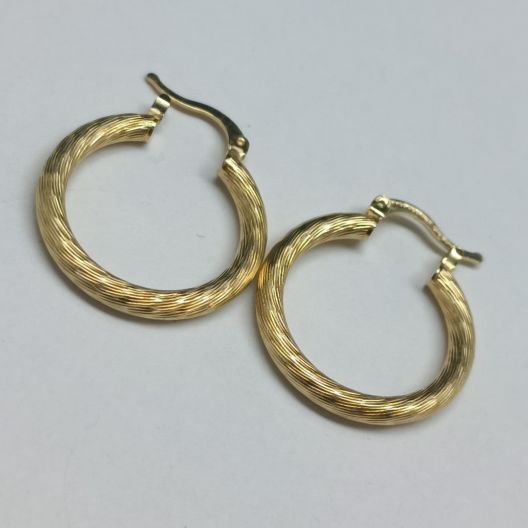 ARETES TEJIDO ARRACADAS ASTRIADAS 14K 2.9 GR (NUEVO)