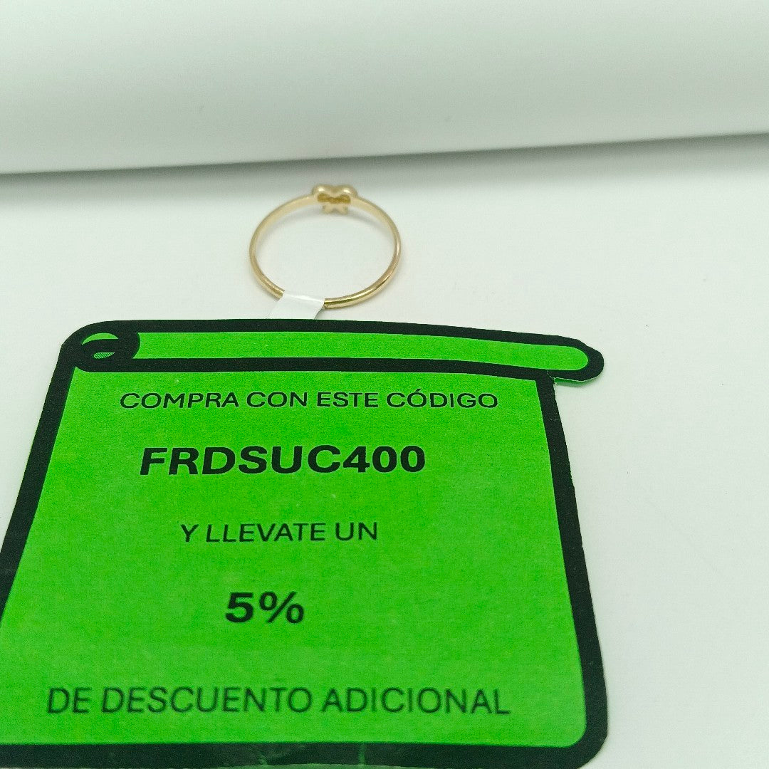ANILLO ANILLITO FIG MOÑO C CIRCONIAS 14K 7 TALLA 1 GR (NUEVO)