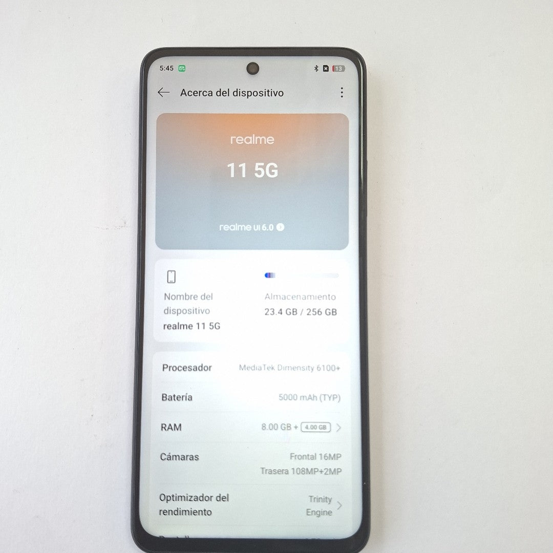 CELULAR REALME 11 5G RMX3780 (2023) 256 GB 8 GB RAM (SEMINUEVO)
