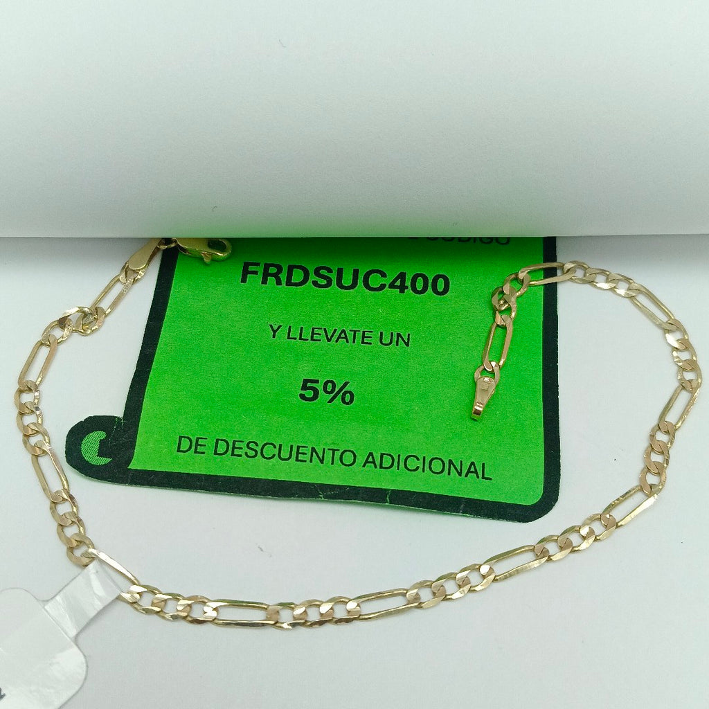 PULSERA TEJIDO 3X1 14K 21 CM 3 GR (NUEVO)