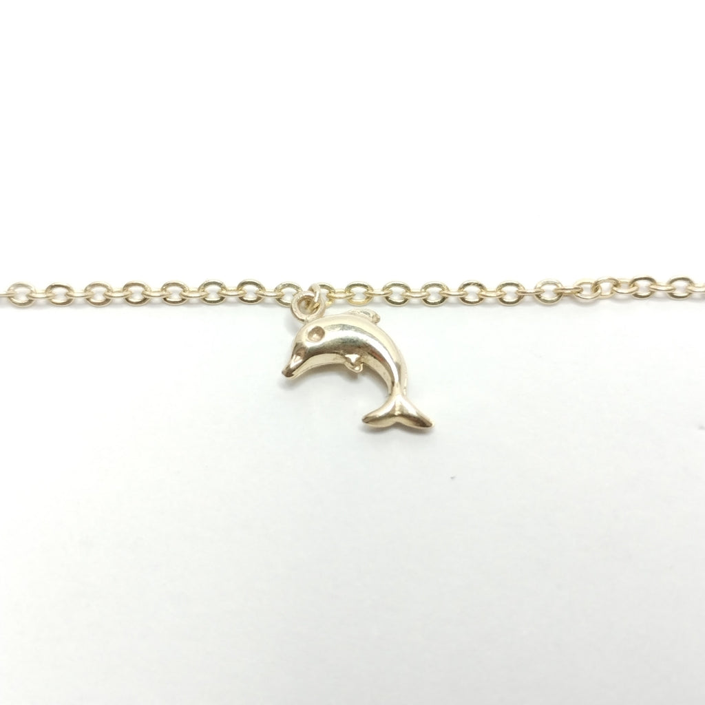 PULSERA ESPECIAL CON DIJES DELFINES 10K 18 CM 2 GR (NUEVO)