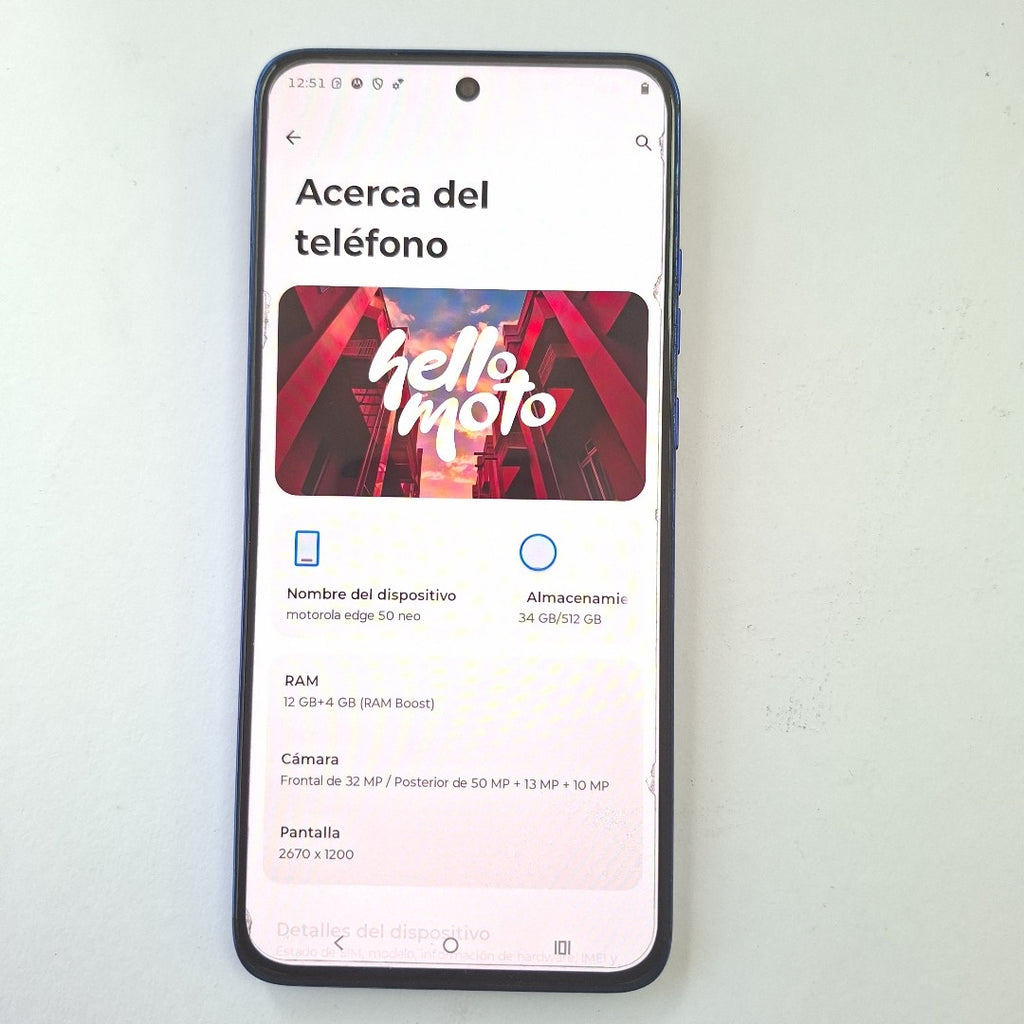 CELULAR MOTOROLA EDGE 50 NEO XT2409-2 (2024) 512 GB 12 GB RAM (SEMINUEVO)