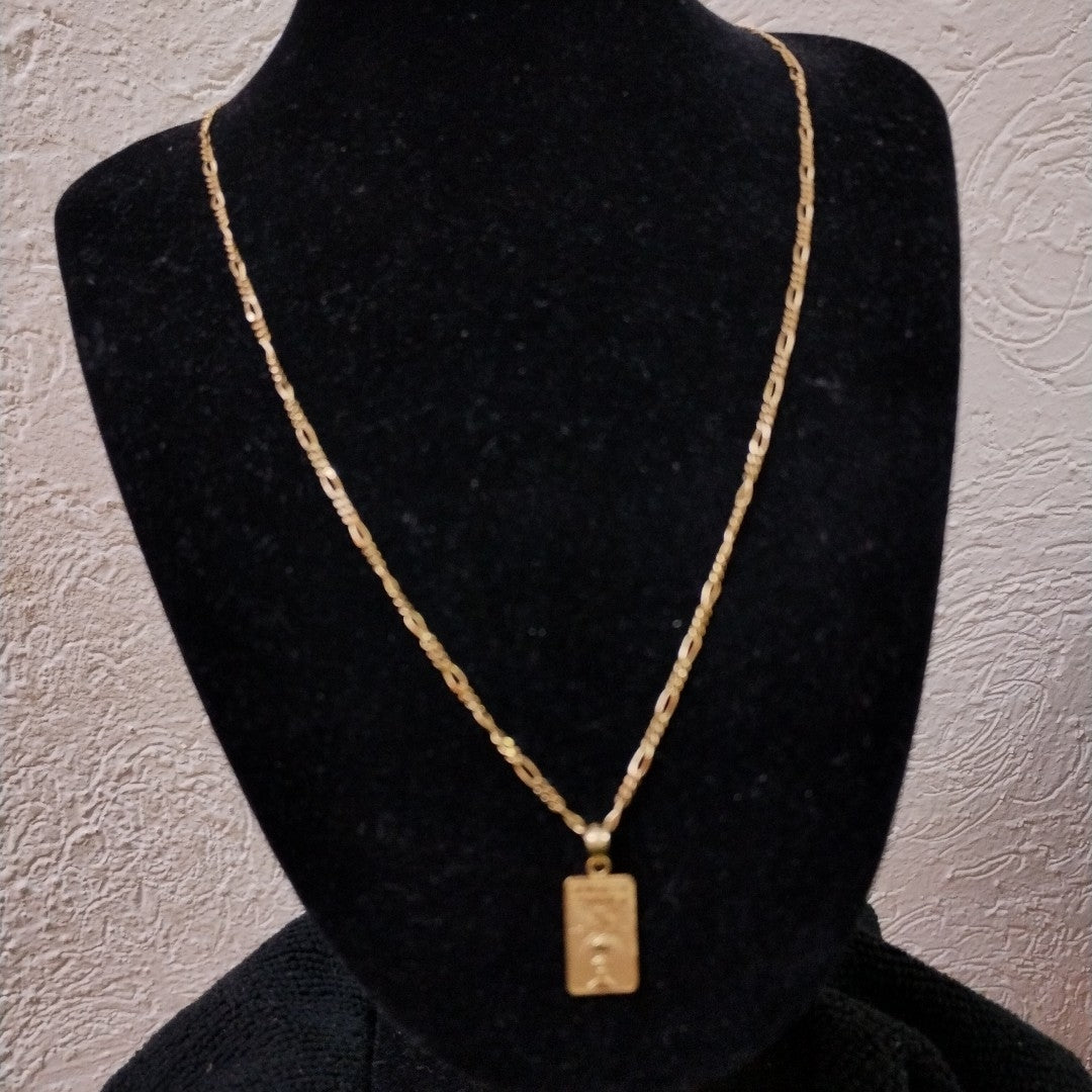CADENA, MEDALLA RELIGIOSA ORO 10 K 5.4 GRMS (SEMINUEVO)