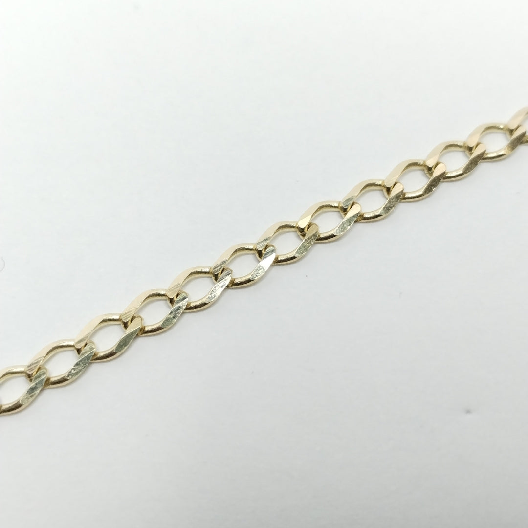 PULSERA TEJIDO BARBADA 14K 18 CM 3.4 GR (NUEVO)