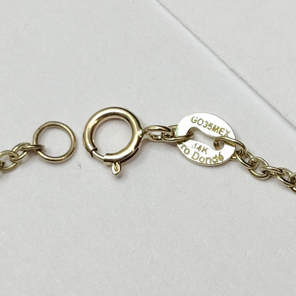PULSERA ESPECIAL CON CORAZONES 14K 18 CM 1.3 GR (NUEVO)
