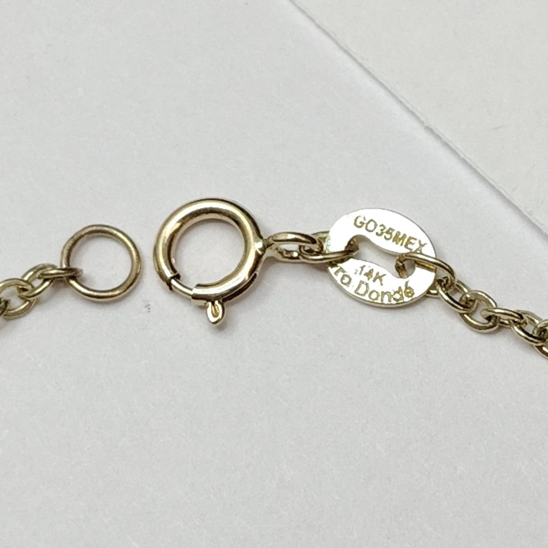 PULSERA ESPECIAL CON CORAZONES 14K 18 CM 1.3 GR (NUEVO)