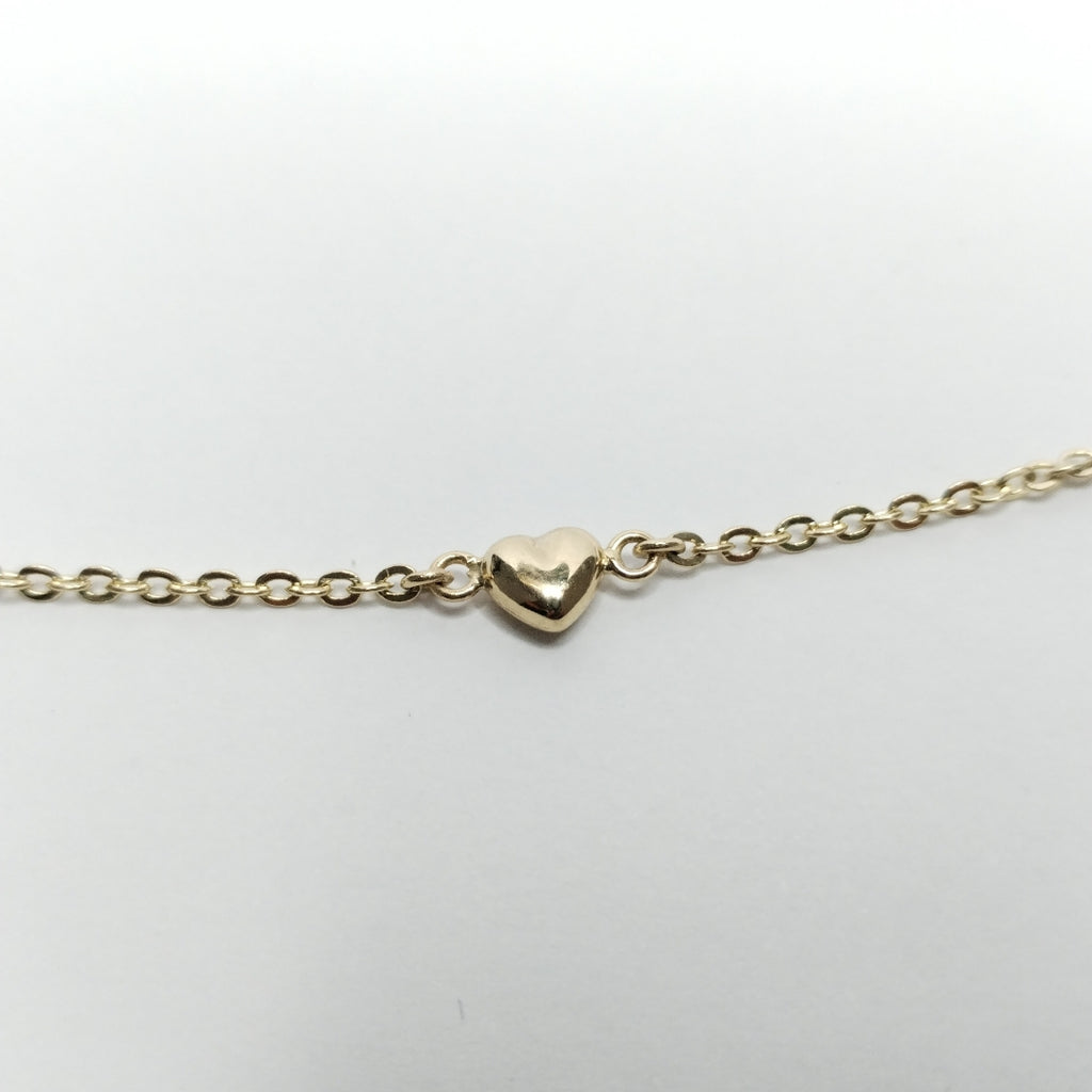 PULSERA TEJIDO ESPECIAL CON CORAZONES 14K 18 CM 1.6 GR (NUEVO)