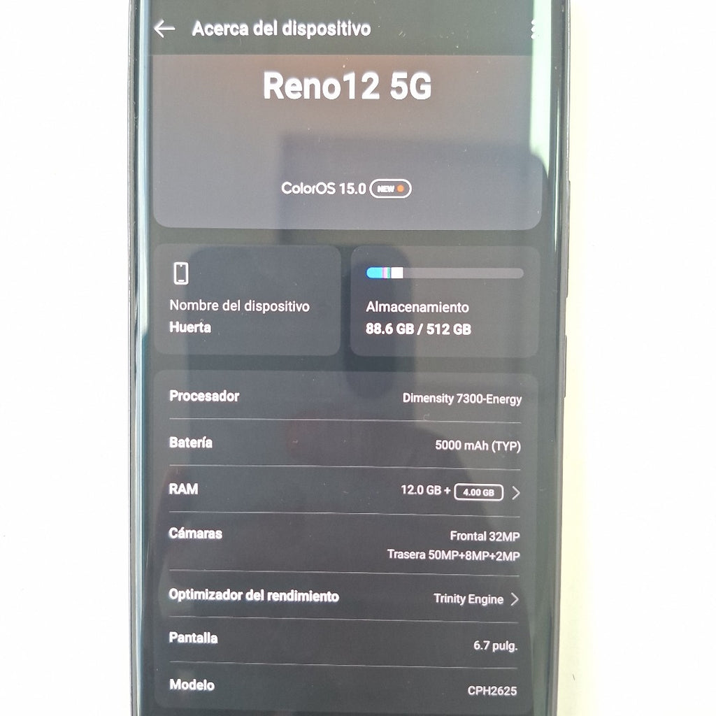 CELULAR OPPO RENO12 5G CPH2625 (2024) 512 GB 12 GB RAM (SEMINUEVO)