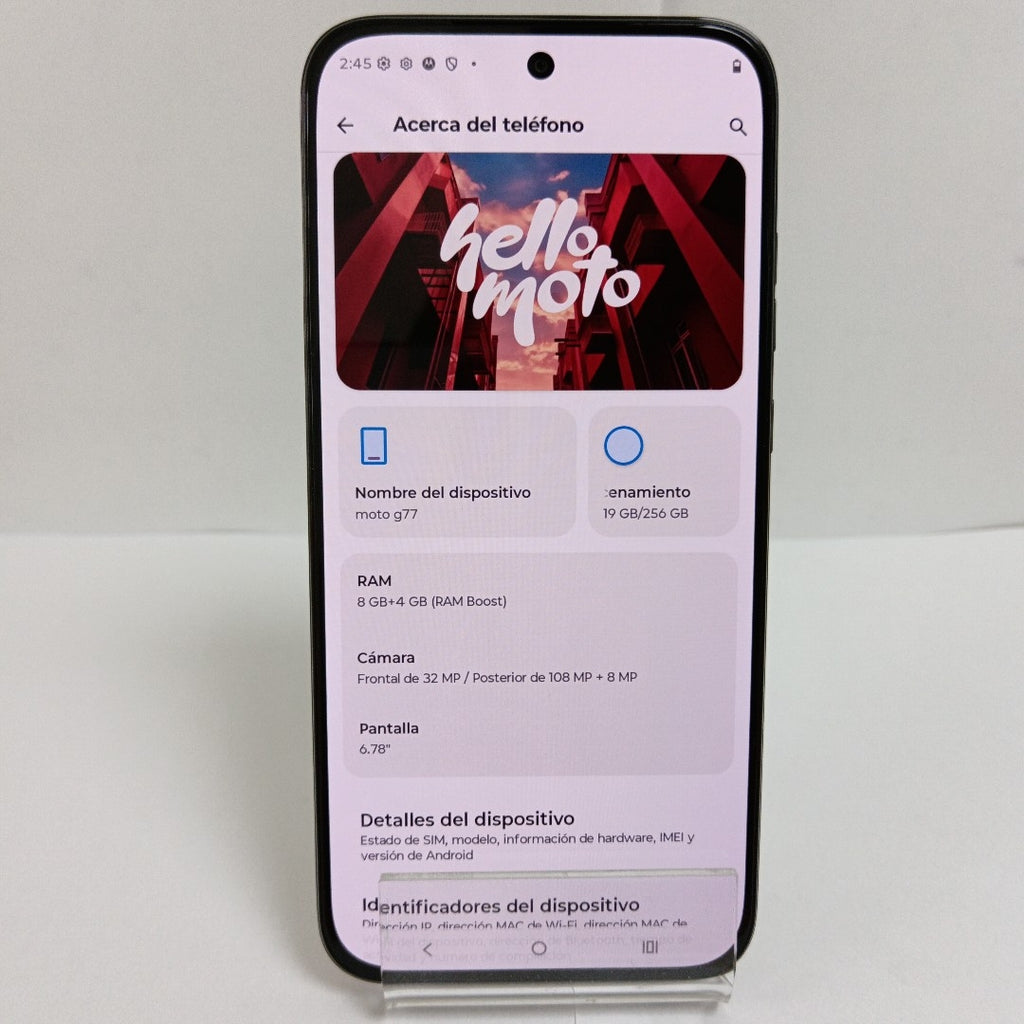 CELULAR MOTOROLA MOTO G77 XT2621-3 (2026) 256 GB 8 GB RAM (SEMINUEVO)