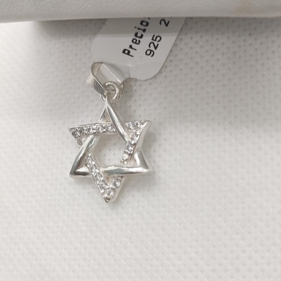 DIJE ESTRELLA DE DAVID C/CIRCONIAS PLATA .925 2.6 GR (NUEVO)