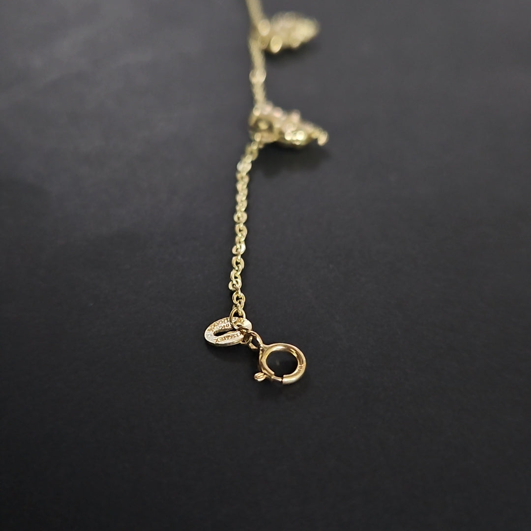 PULSERA ESPECIAL CON DIJES ELEFANTES 10K 18 CM 2.1 GR (NUEVO)