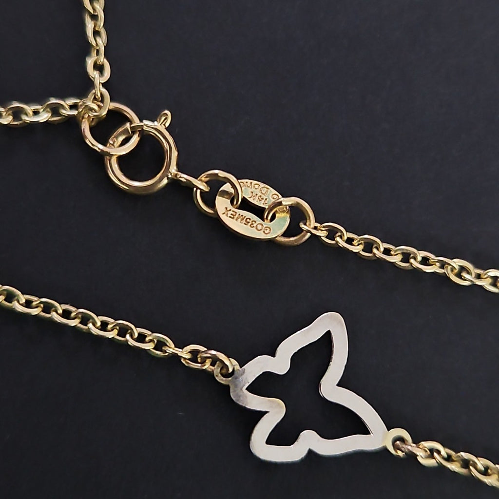 PULSERA ESPECIAL C MARIPOSAS 14K 18 CM 1.7 GR (NUEVO)