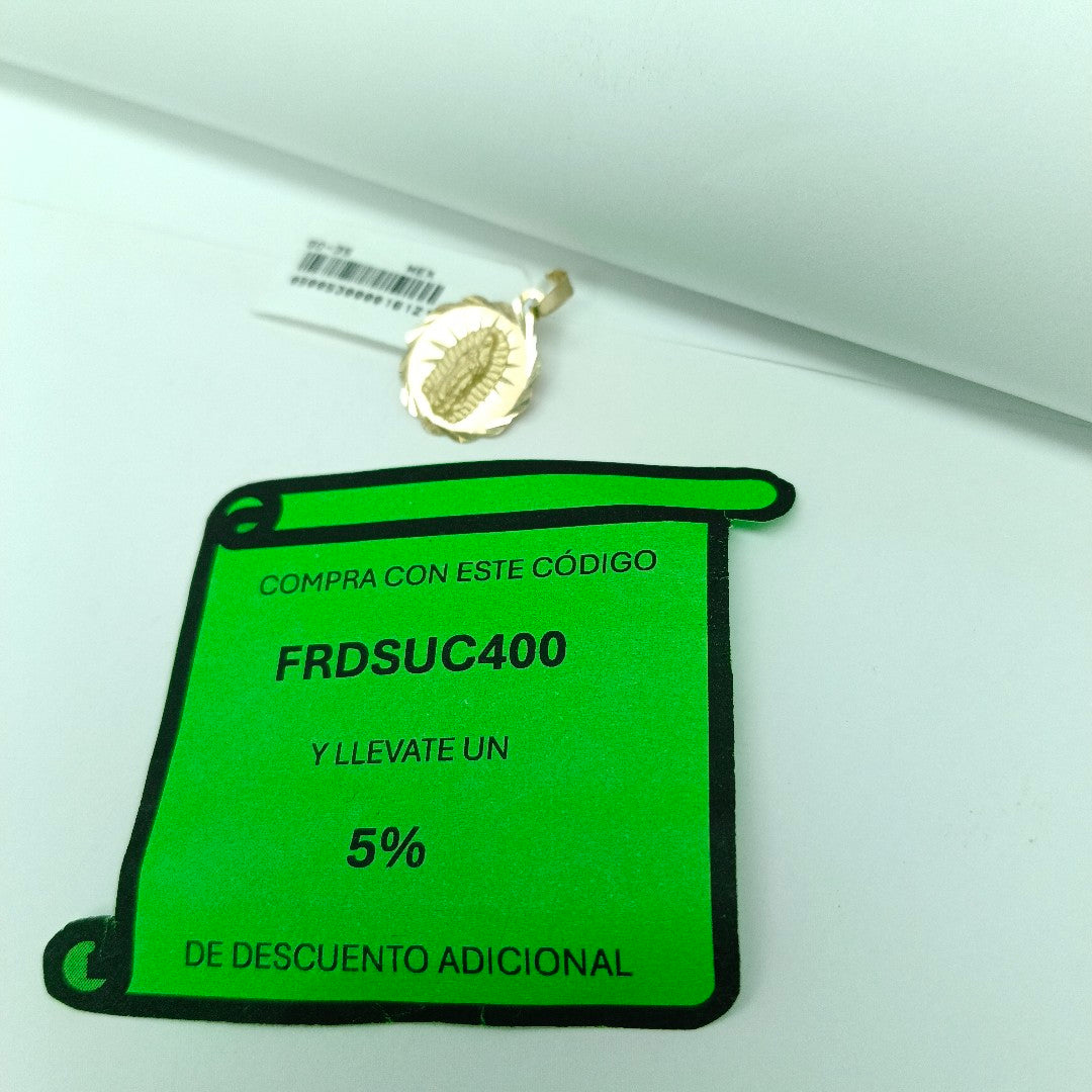 DIJE MEDALLA RELIGIOSA 14K 0.8 GR (NUEVO)