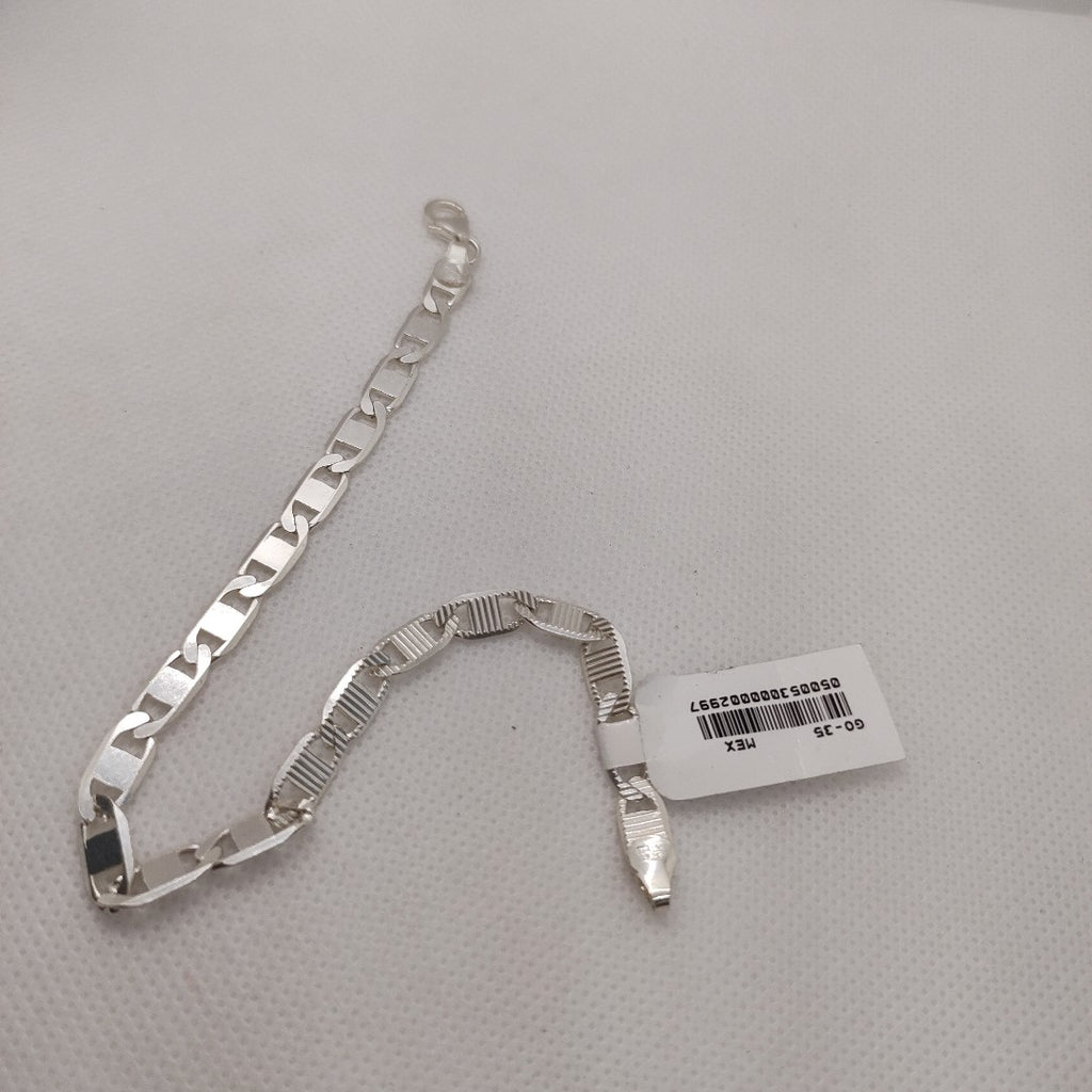 PULSERA TEJIDO ESPEJO PLATA .925 21 CM 7.9 GR (NUEVO)