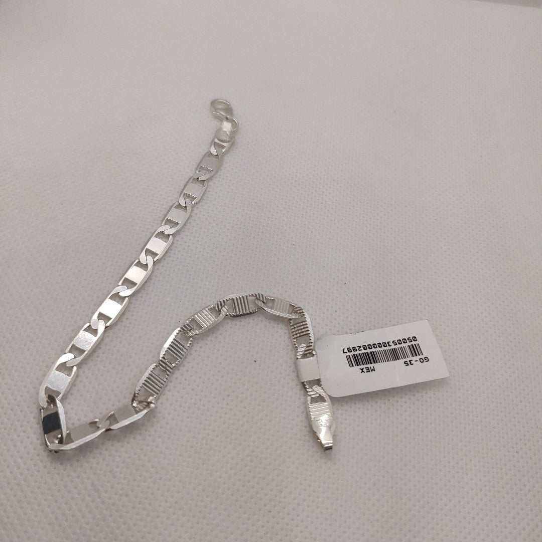 PULSERA TEJIDO ESPEJO PLATA .925 21 CM 7.9 GR (NUEVO)