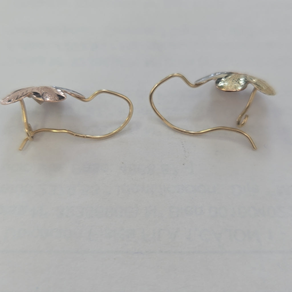 ARETES PAR ORO COMBINADO 10 K 1,20 GRMS (SEMINUEVO)