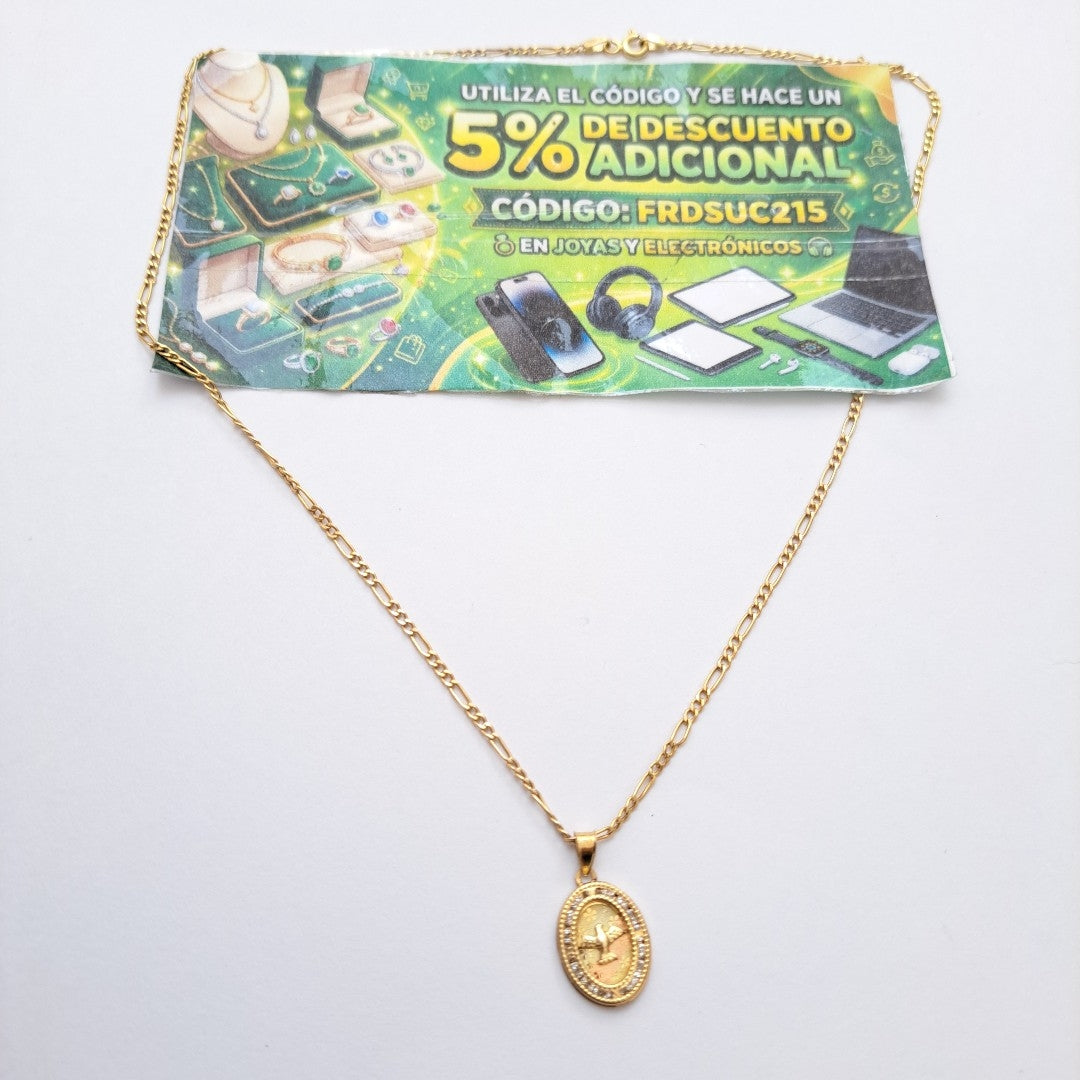 CADENA, MEDALLA RELIGIOSA ORO 10 K 2.1 GRMS (SEMINUEVO)