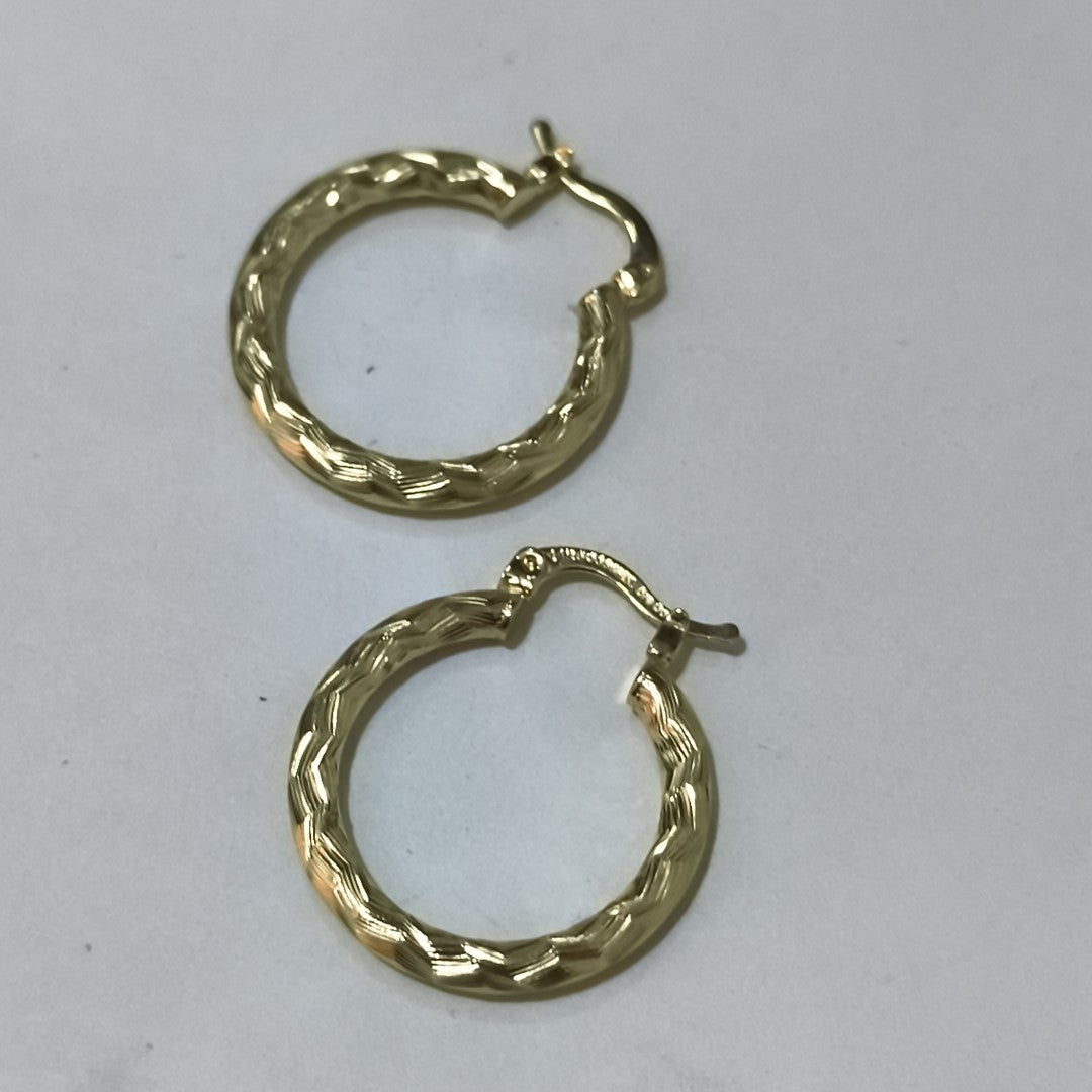 ARETES TEJIDO ARRACADA LABRADA 14K 2.8 GR (NUEVO)