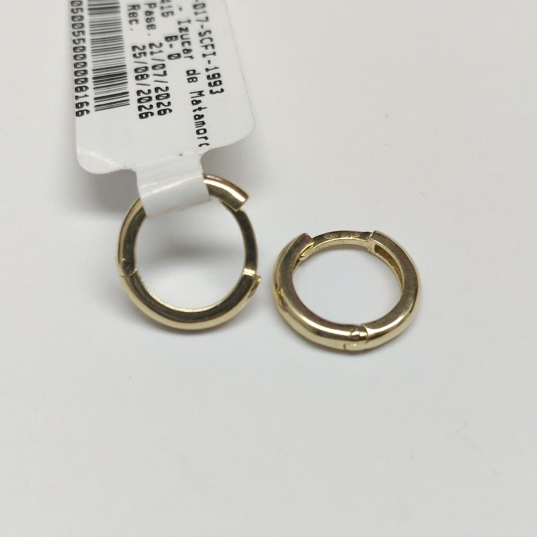 ARETES ARRACADAS LISAS 10K 1.2 GR (NUEVO)