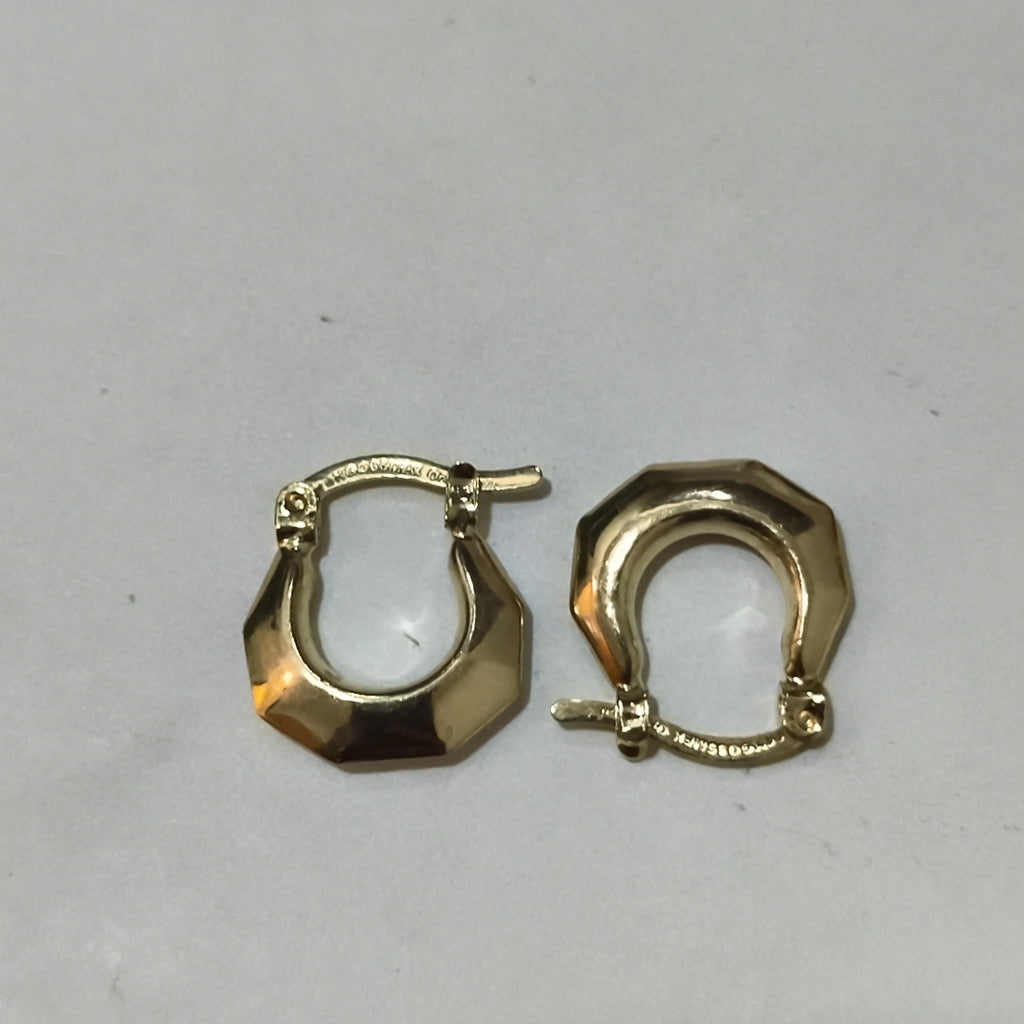 ARETES TEJIDO ARRACADA FACETADA 14K 1.3 GR (NUEVO)